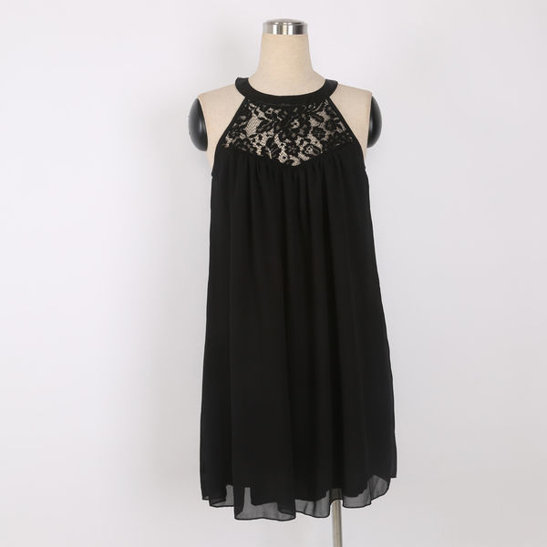 SummerLacePatchworkOffShoulderLittleBlackDress-TZK081239BA