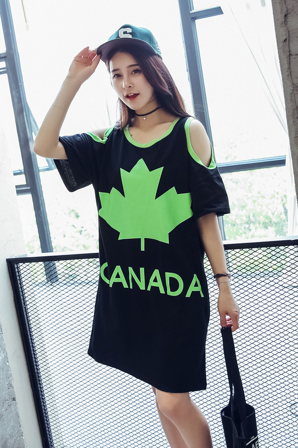 SummerPrintedLetterOffShoulderFashionDress-TFK051139BA