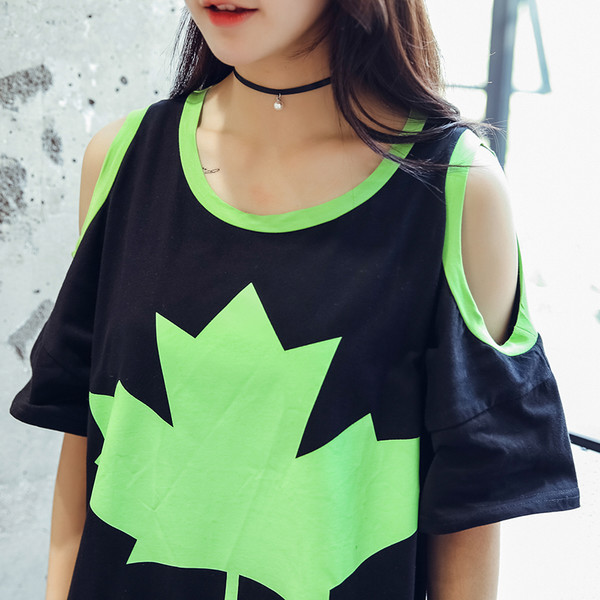 SummerPrintedLetterOffShoulderFashionDress-TFK051139BA