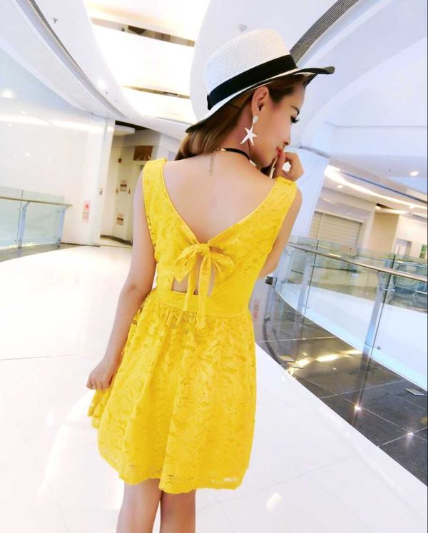 SummerSexyBacklessBowBandageSleevelessPartyDress-TZK062143