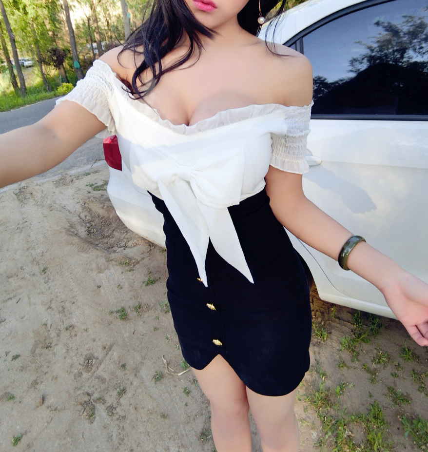 SummerSexyOffShoulderBowColorBlockSummerDress-TZK060303