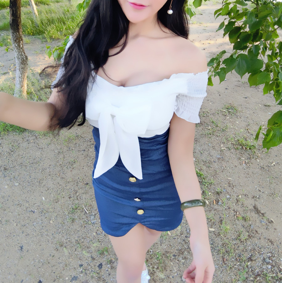 SummerSexyOffShoulderBowColorBlockSummerDress-TZK060303