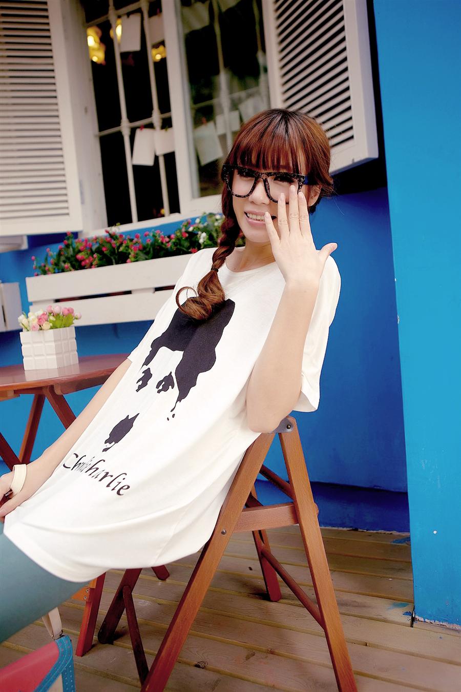 SummerShortSleeveChaplinPortraitWhiteT-shirt-HR020412WI