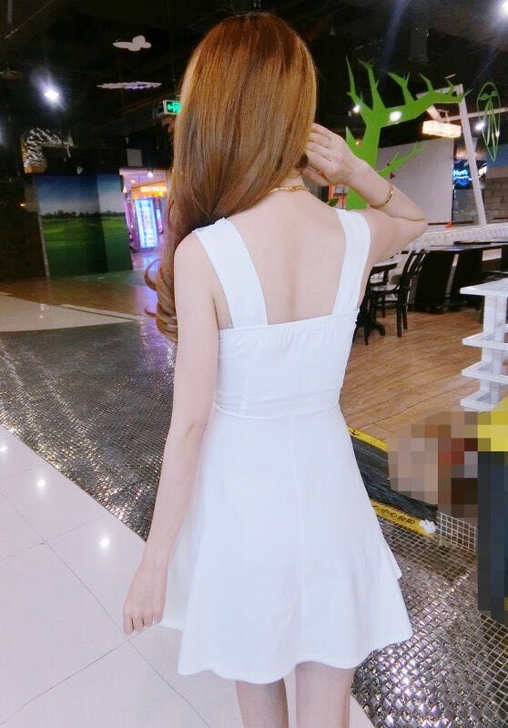 SummerSolidLacinessSlimBeautifulDress-TFK042249