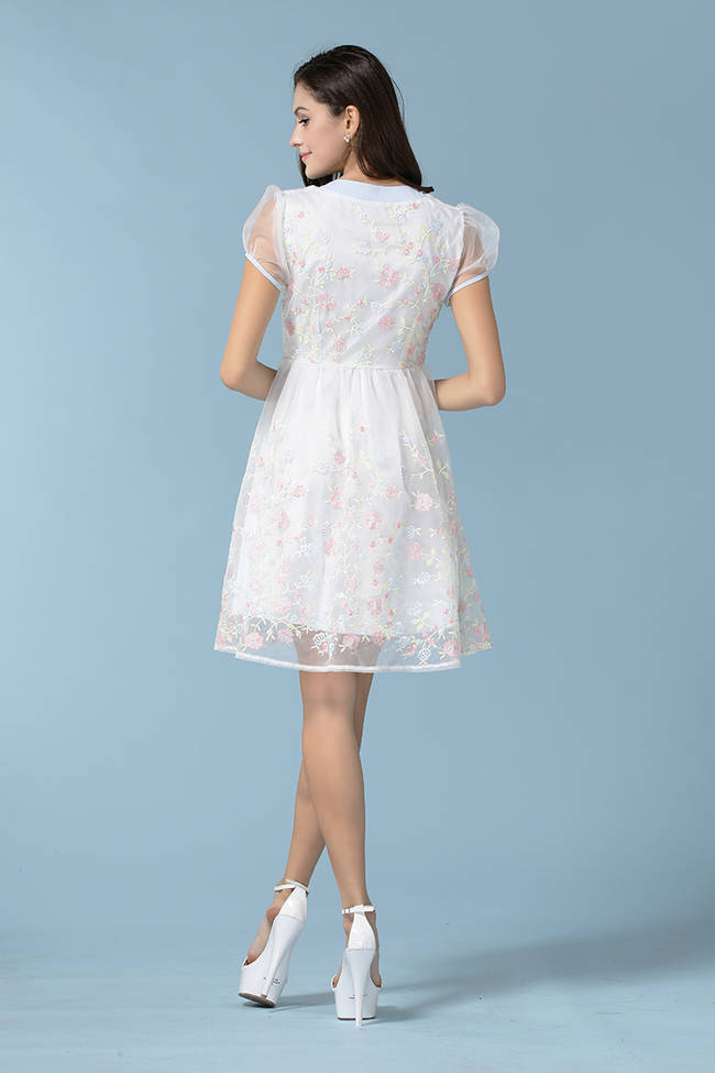 SummerStereoDesignEmbroideryFloralSplicingDressForWomen-XHE072937