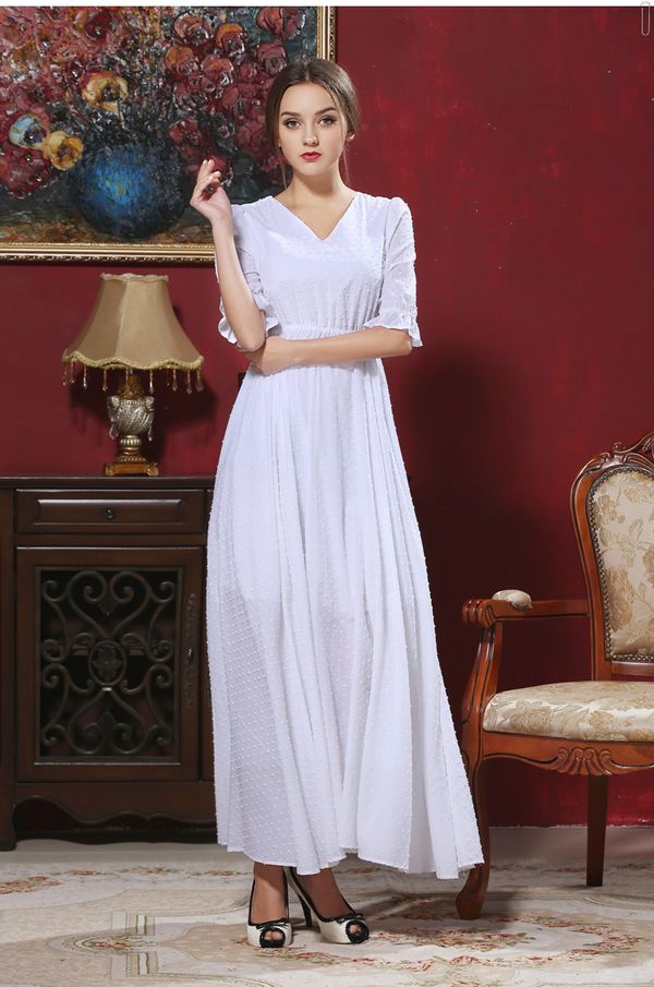 SummerSweetBohemianVNeckLongDress-TFK042022