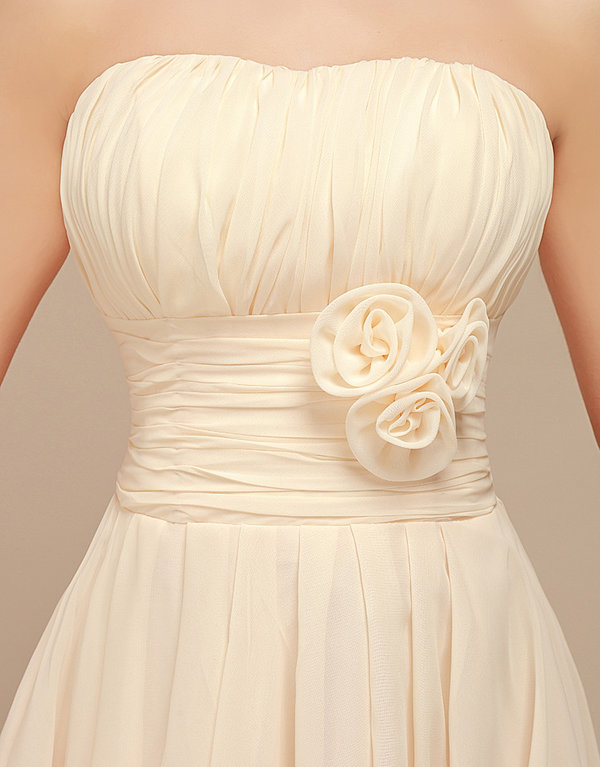 TrendySlimmingStraplessKneeLengthTunicBridesmaidPartySexyDresses-LYE092549