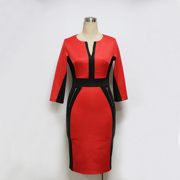 UniqueDesignZipperDecoratedBody-conPencilDress-TZK090233