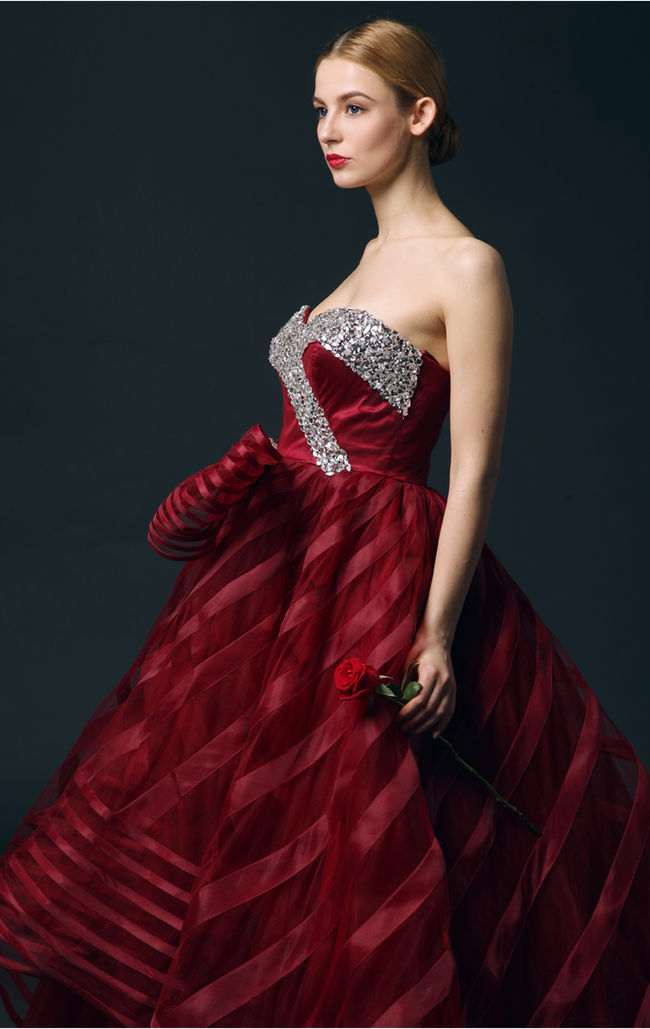 VintageNobleDesignStraplessBeadingFloor-lengthWeddingDresses-ZME082707WR