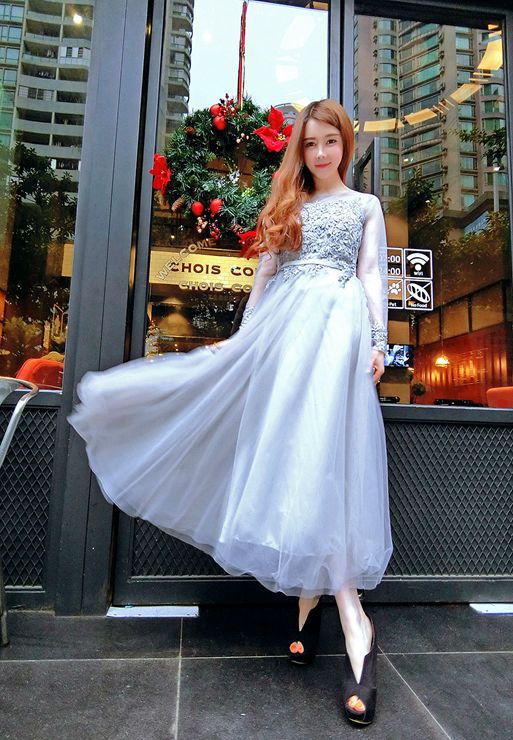 WeddingHighQualityLongSleeveEmbroideryMaxiDress-XFK022334