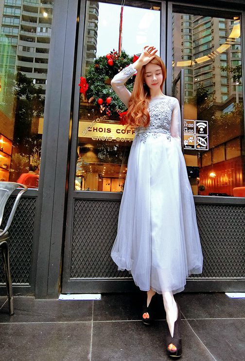 WeddingHighQualityLongSleeveEmbroideryMaxiDress-XFK022334