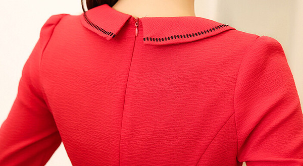 WholesaleDollCollarEmbroiderySlimFashionDresses-TFK081107