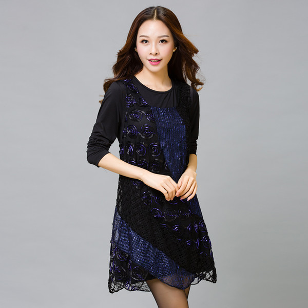 WholesaleFashionEmbroideryLaceSequinedDresses-ZFK081935