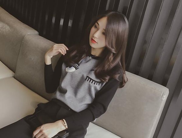 WholesaleFashionKoreanWomenLongSleeveEmbroideryFittedSweater-ZME110337