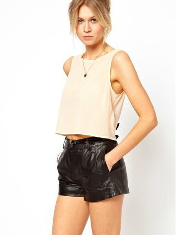 WholesaleFashionSexyWomenBacklessShortBeigeChiffonTank-ZME061105BI