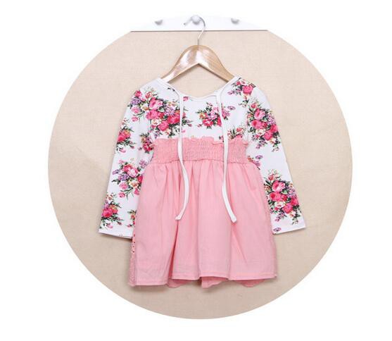 WholesaleFloralONeckGirlsDress-YMK082580