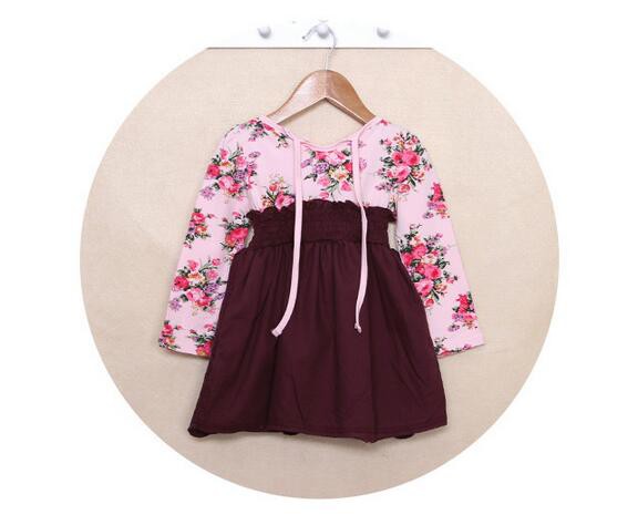 WholesaleFloralONeckGirlsDress-YMK082580