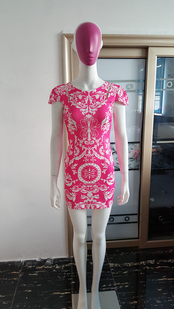 WholesaleFloralPrintedCrewNeckSummerDress-TZK062918