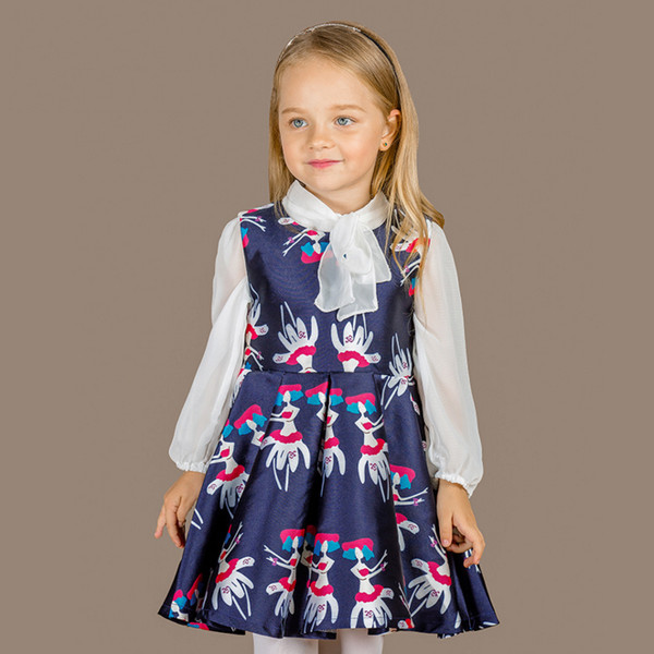 WholesaleKidsSetsFloralDressesWithBlousesTops-YHK091331