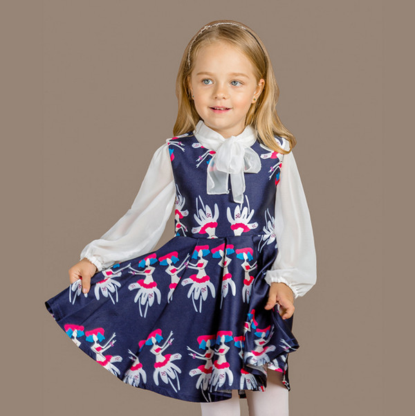 WholesaleKidsSetsFloralDressesWithBlousesTops-YHK091331