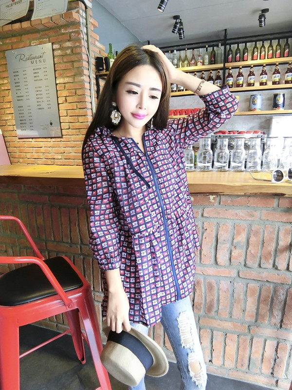 WholesaleKoreanSummerPlaidCardiganSunproofBlouses-AYK040645