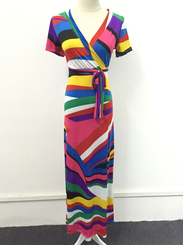 WholesaleNewDesignerStripedLongDresses-ZFK081057FO