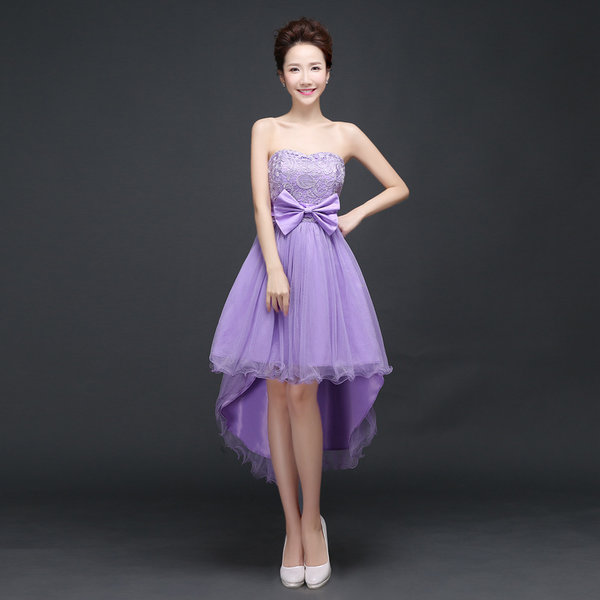 WholesaleNiceStraplessIrregularHemBridesmaidsKneeLengthSexyDresses-LYE092540