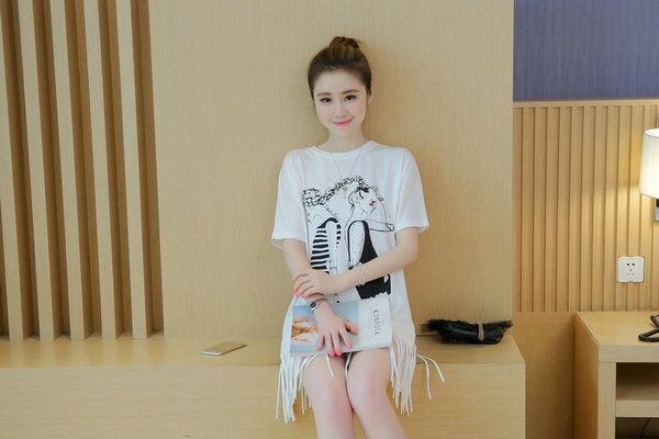 WholesaleONeckTasselPrintTShirtTop-CMK062126