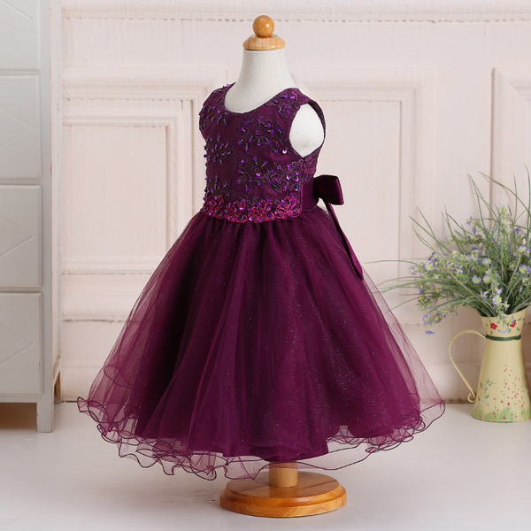 WholesaleSleevelessEmbroideryBeadingPrincessDressForGirls-CMK081861A