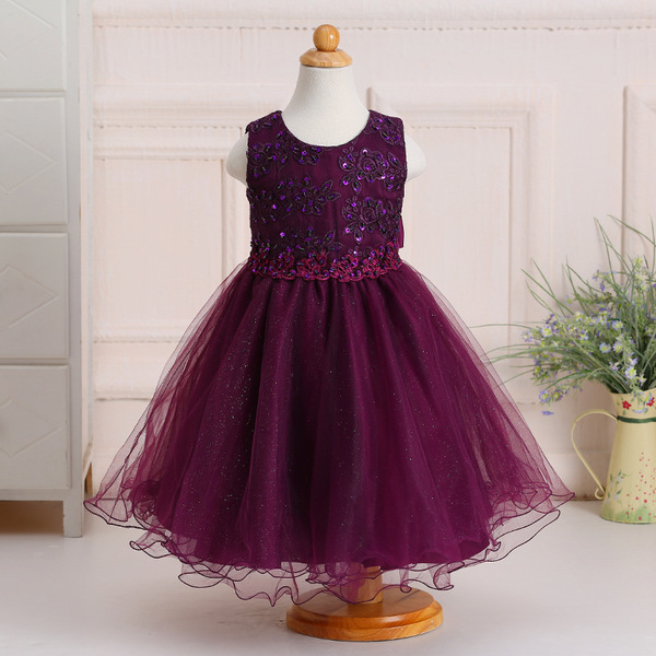 WholesaleSleevelessEmbroideryBeadingPrincessDressForGirls-CMK081861A