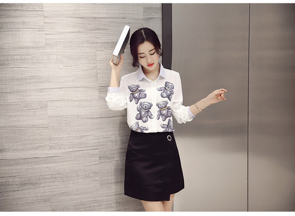 WholesaleSpringKoreanBearBeatingBlouses-AYK040238WI