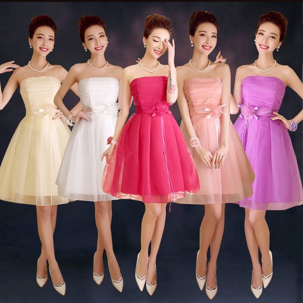 WholesaleStraplessKneeLengthNiceFormalAndEveningDressesPatterns-LYE092514