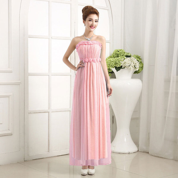 WholesaleTrendyStraplessAnkleLengthFloralEmbroiderySexyDresses-LYE092546